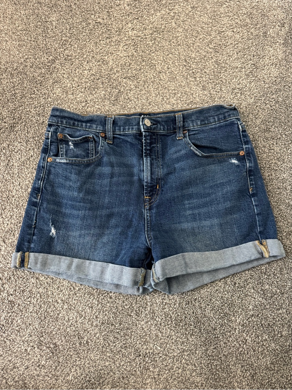 GAP Dark Blue Rolled Cuff Denim Shorts